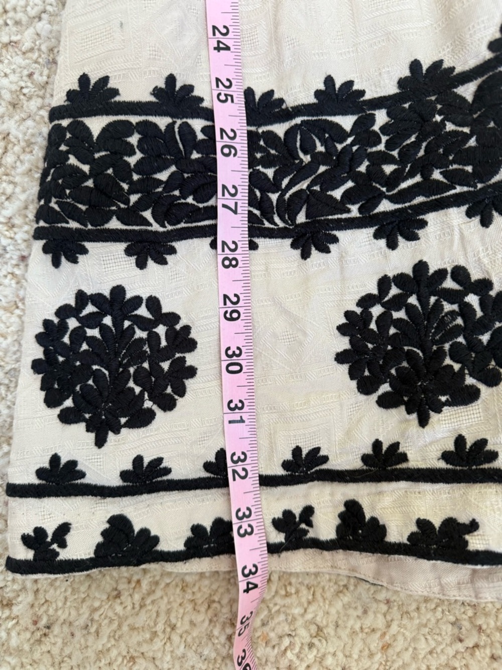 Anthropologie Orla Mini Dress Beige Embroidered Cotton Boho Puff Sleeves Sz 2 - Picture 7 of 14